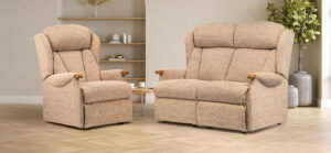 Cartmel Knuckle Fabric Fixed 2-Seater Settee