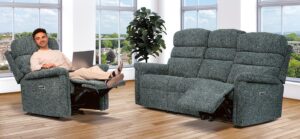 Comfi-sit Standard Fabric Reclining 3-seater Settee
