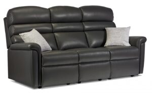 Comfi-sit Small Leather Fixed 3-seater Settee