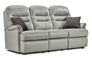 Keswick Standard Leather Fixed 3-Seater Settee