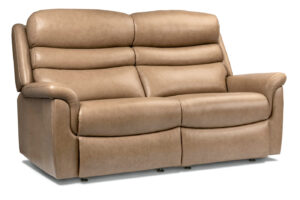 Leyburn Standard Leather Fixed Lounger 2-Seater Settee
