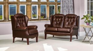 Lynton Standard Leather Fireside Settee