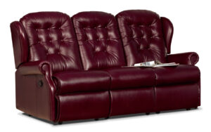 Lynton Small Leather Reclining 3-Seater Settee