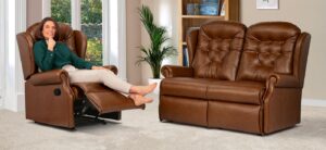 Lynton Standard Leather Fixed 2-Seater Settee