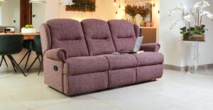 Malvern Small Fabric Reclining 3-Seater Settee