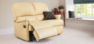 Nevada Standard Leather Reclining 2-Seater Settee