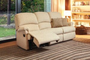 Nevada Small Fabric Reclining 3-Seater Settee