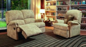 Nevada Standard Fabric Reclining 2-Seater Settee