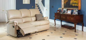 Nevada Small Leather Reclining 3-Seater Settee