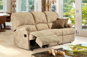 Nevada Standard Fabric Reclining 3-Seater Settee