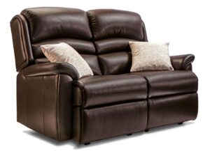 Olivia Standard Leather Fixed 2-Seater Settee