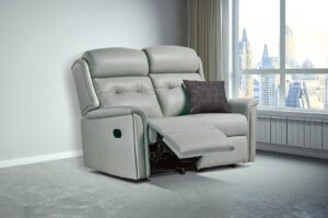 Roma Standard Leather Reclining 2-Seater Settee