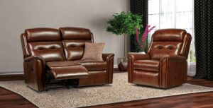 Roma Small Leather Fixed Chair