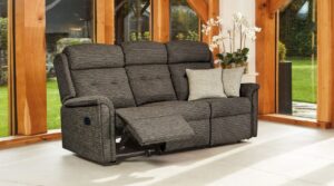 Roma Small Fabric Reclining 3-Seater Settee