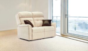 Roma Small Fabric Fixed 2-Seater Settee