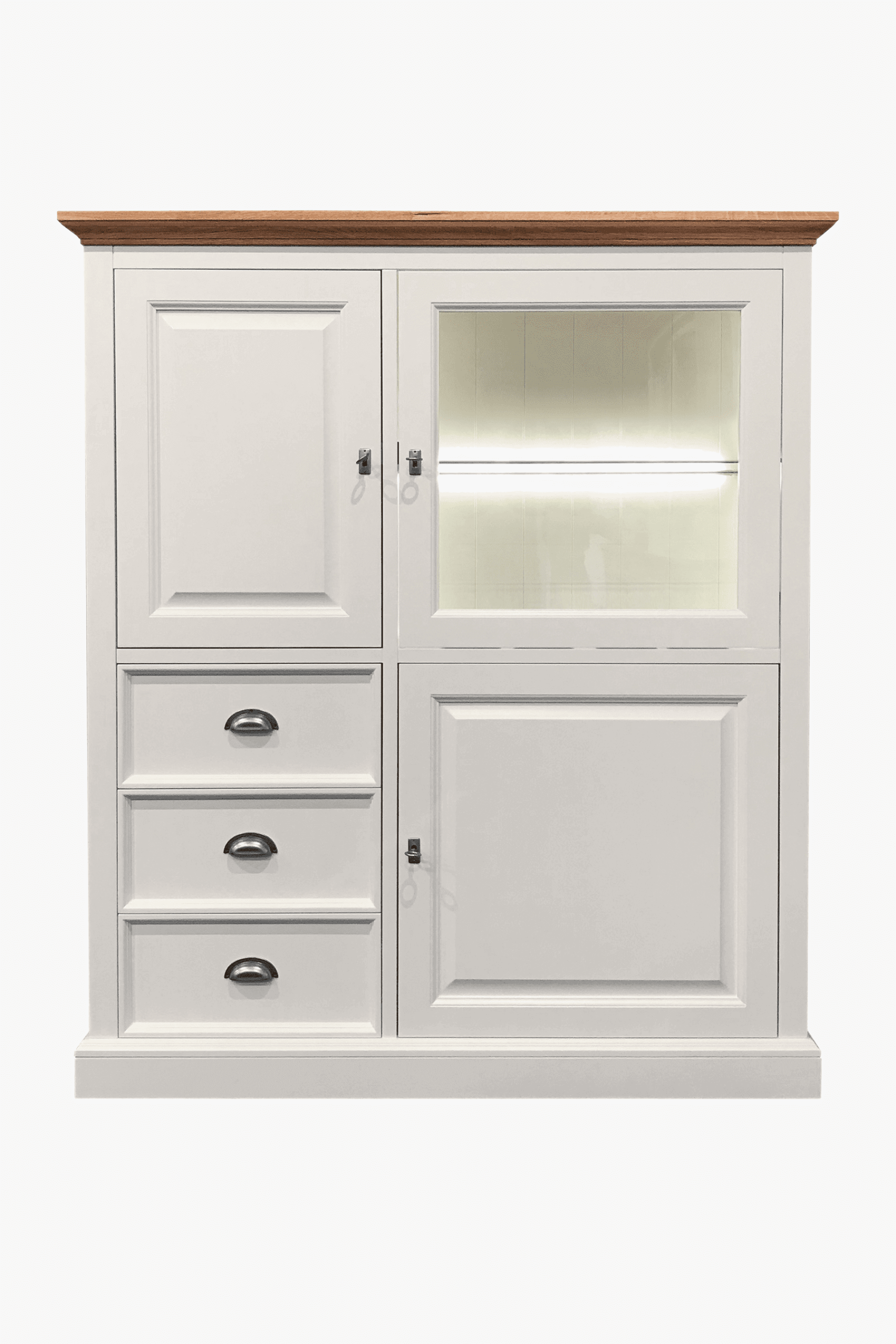 Oakdale 3 Door 3 Drawer Wide Highboard (Oak) - Main Image