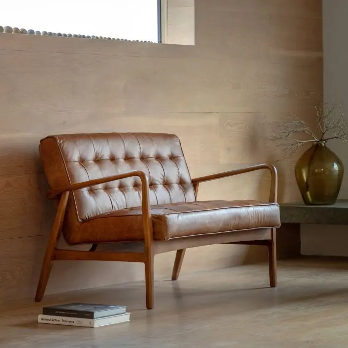 Humber 2 Seater Sofa Vintage Brown Leather - Gallery Image