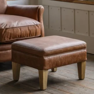 Larissa Paddington Stool Vintage Brown Leather