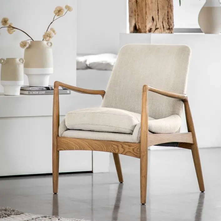 Carrera Armchair Natural Linen - Gallery Image