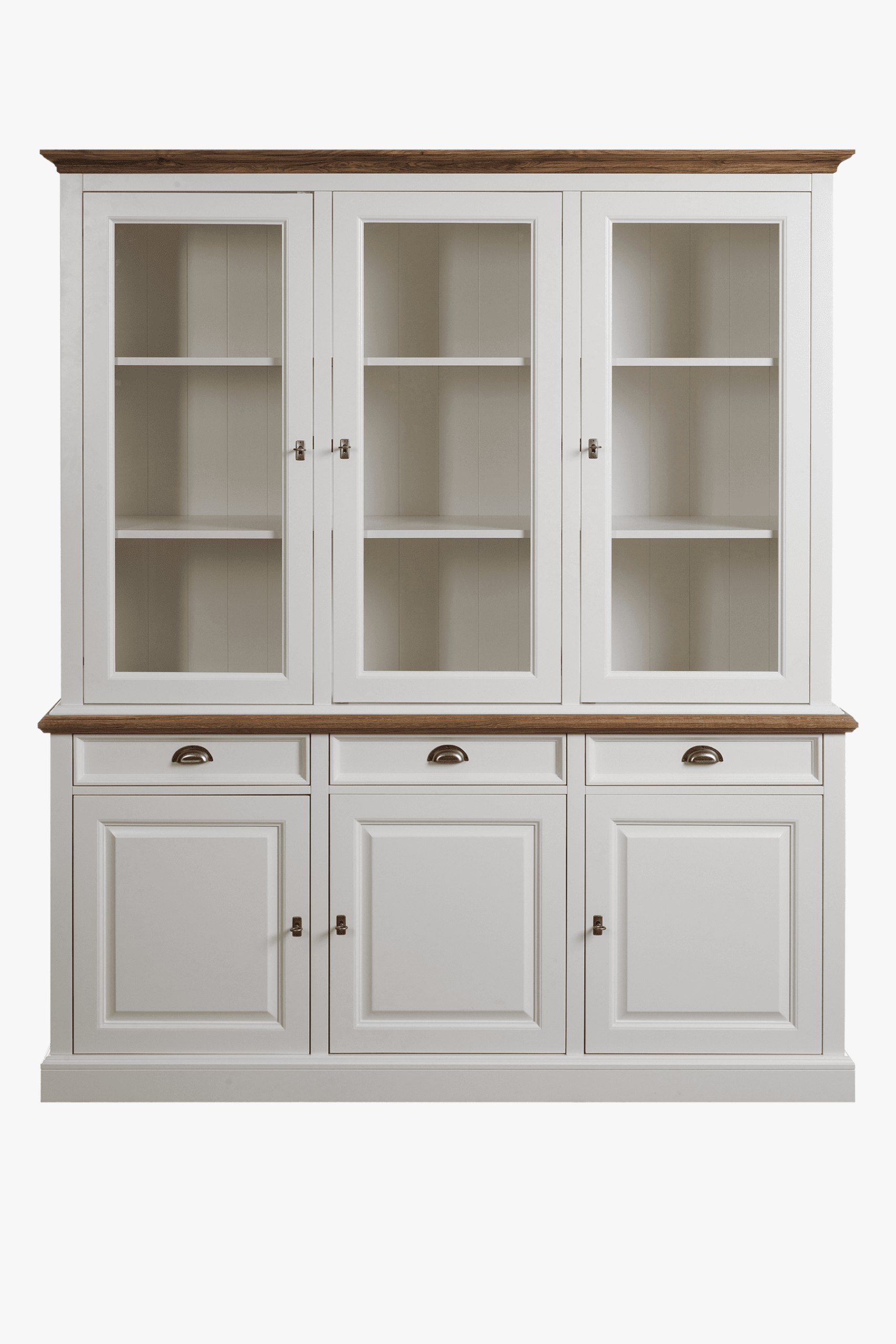 Oakdale 6 Door 3 Drawer Display Cabinet (Oak) - Main Image