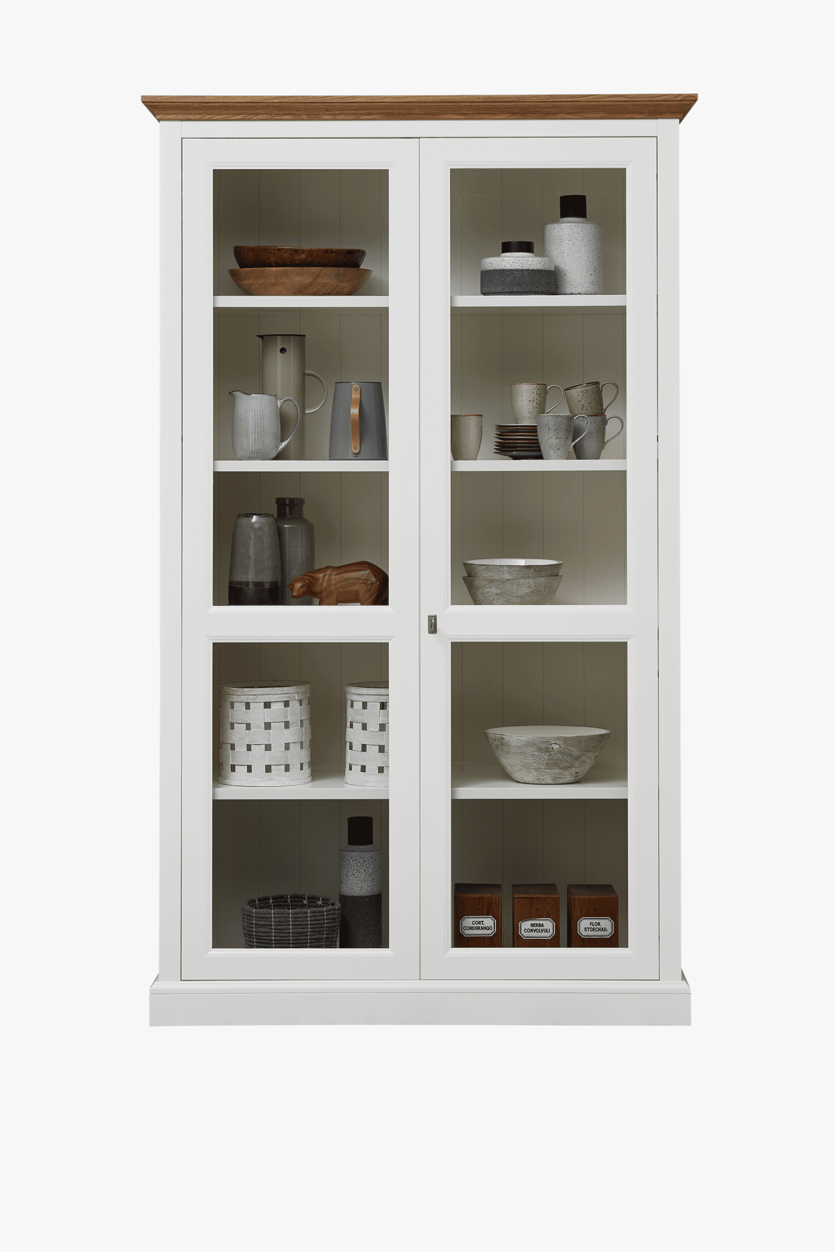 Oakdale 2 Door Display Cabinet (Oak) - Main Image