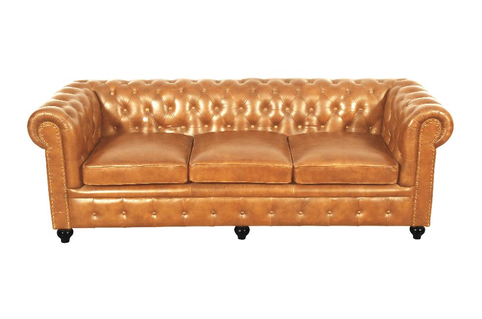 Andreas 3 Seat Sofa Tan - Gallery Image