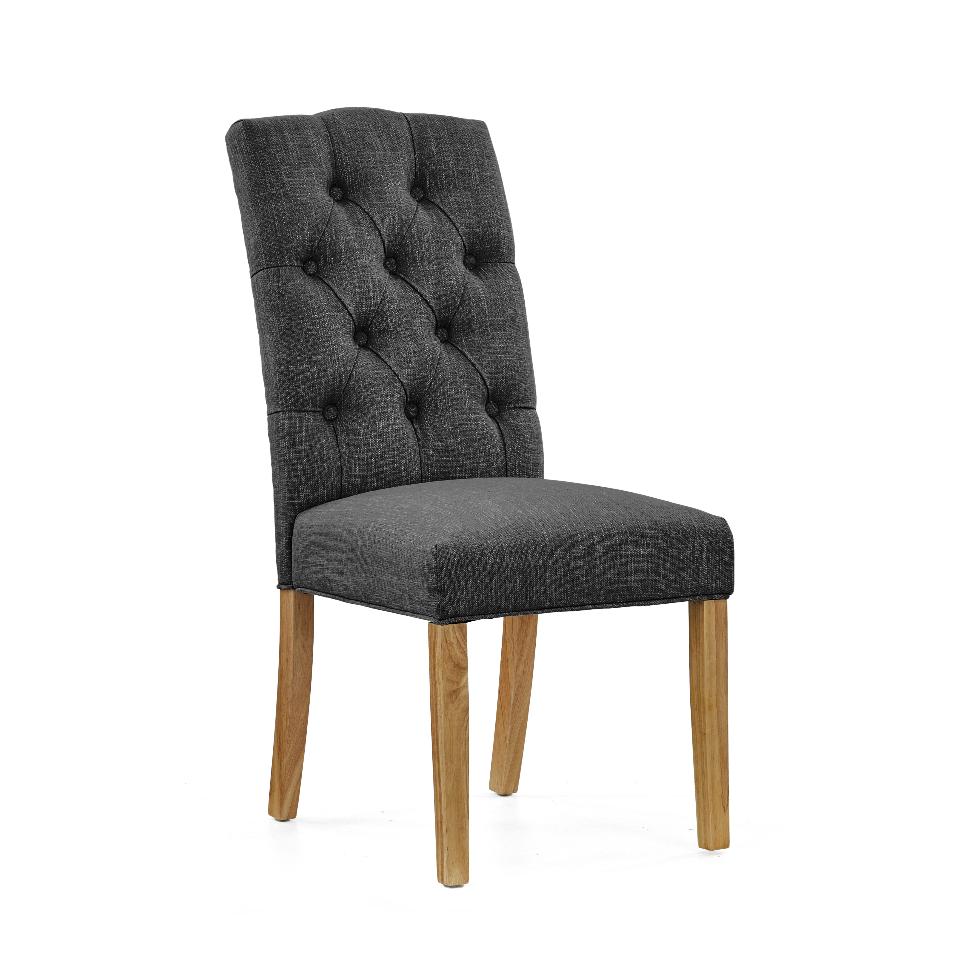 Burford - Button Back Chair Charcoal - Main Image