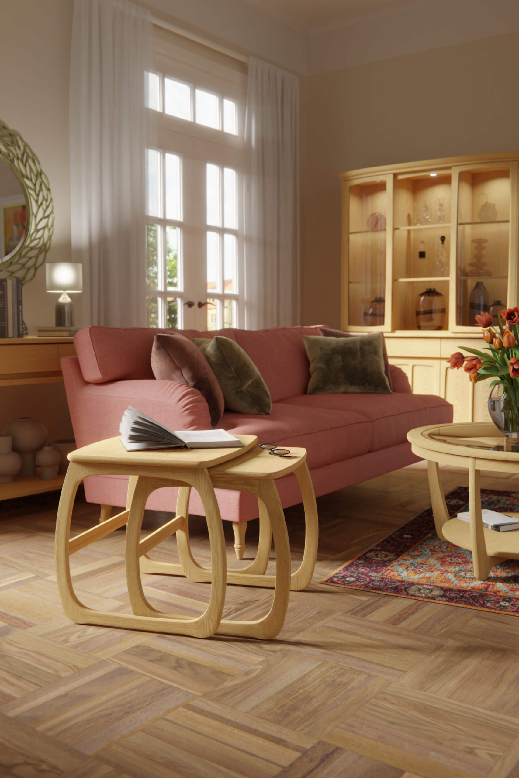 Shadows Nest of 3 Tables (Oak) - Main Image