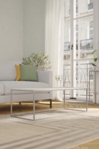 Niort Rectangular Coffee Table (White Marble)