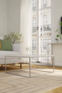Niort Square Coffee Table (White Marble)