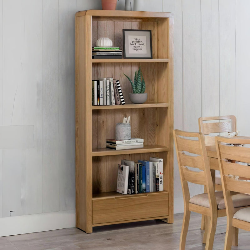 Curve Oak Tall Bookcase - Main Image