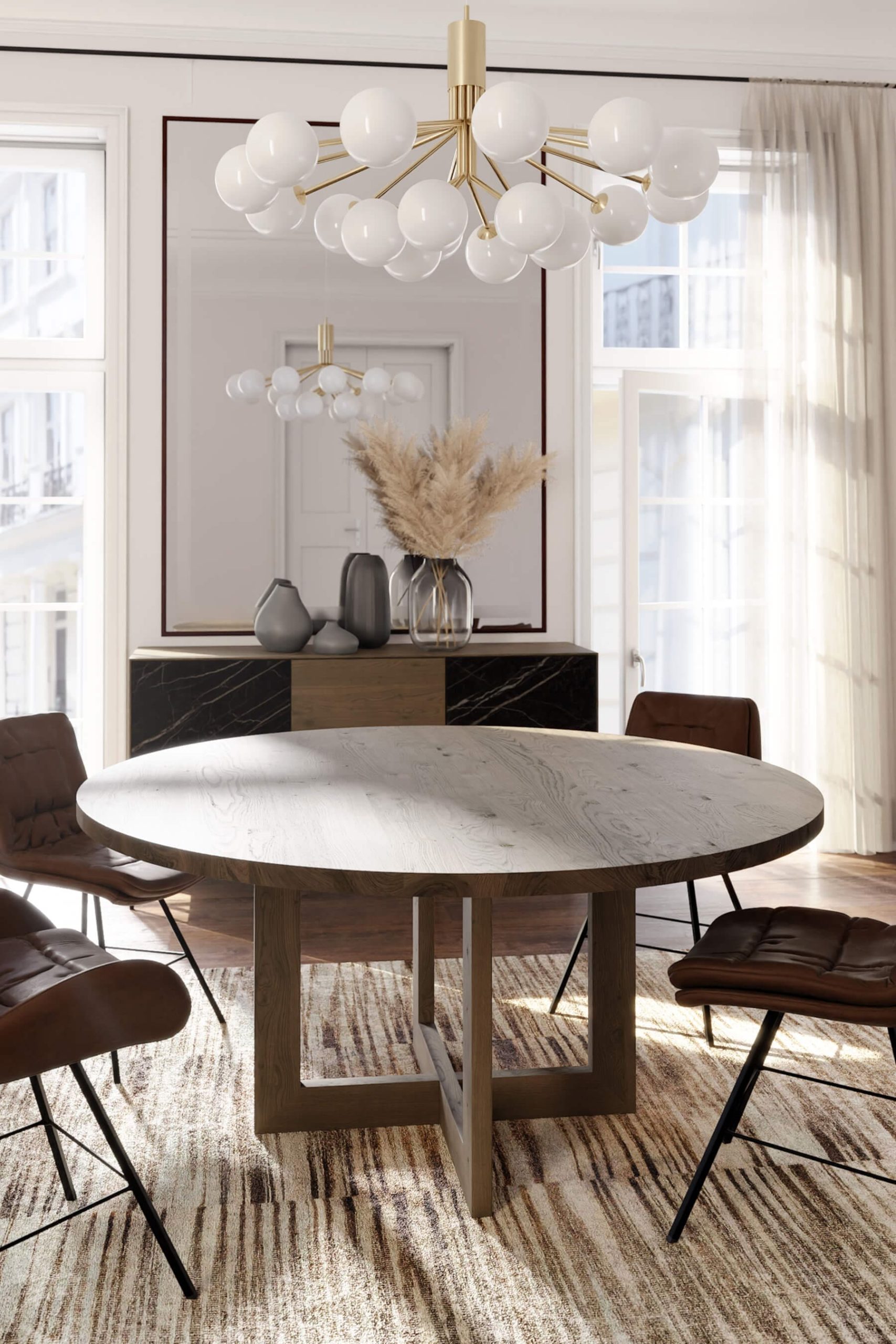 Fargo Round Dining Table KK (U – Shaped Leg) - Main Image