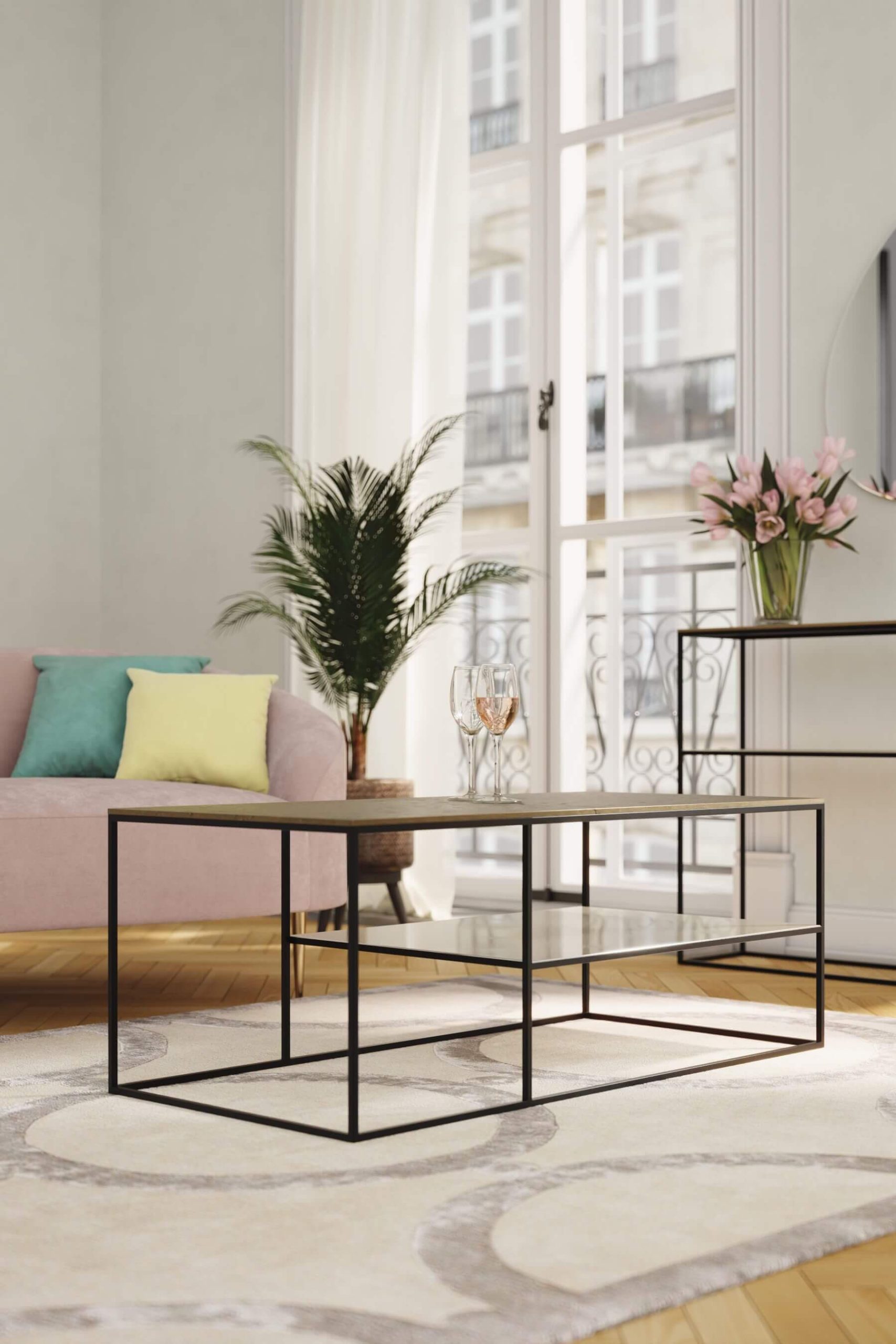 Fulham Coffee Table (Antique Brass) - Main Image