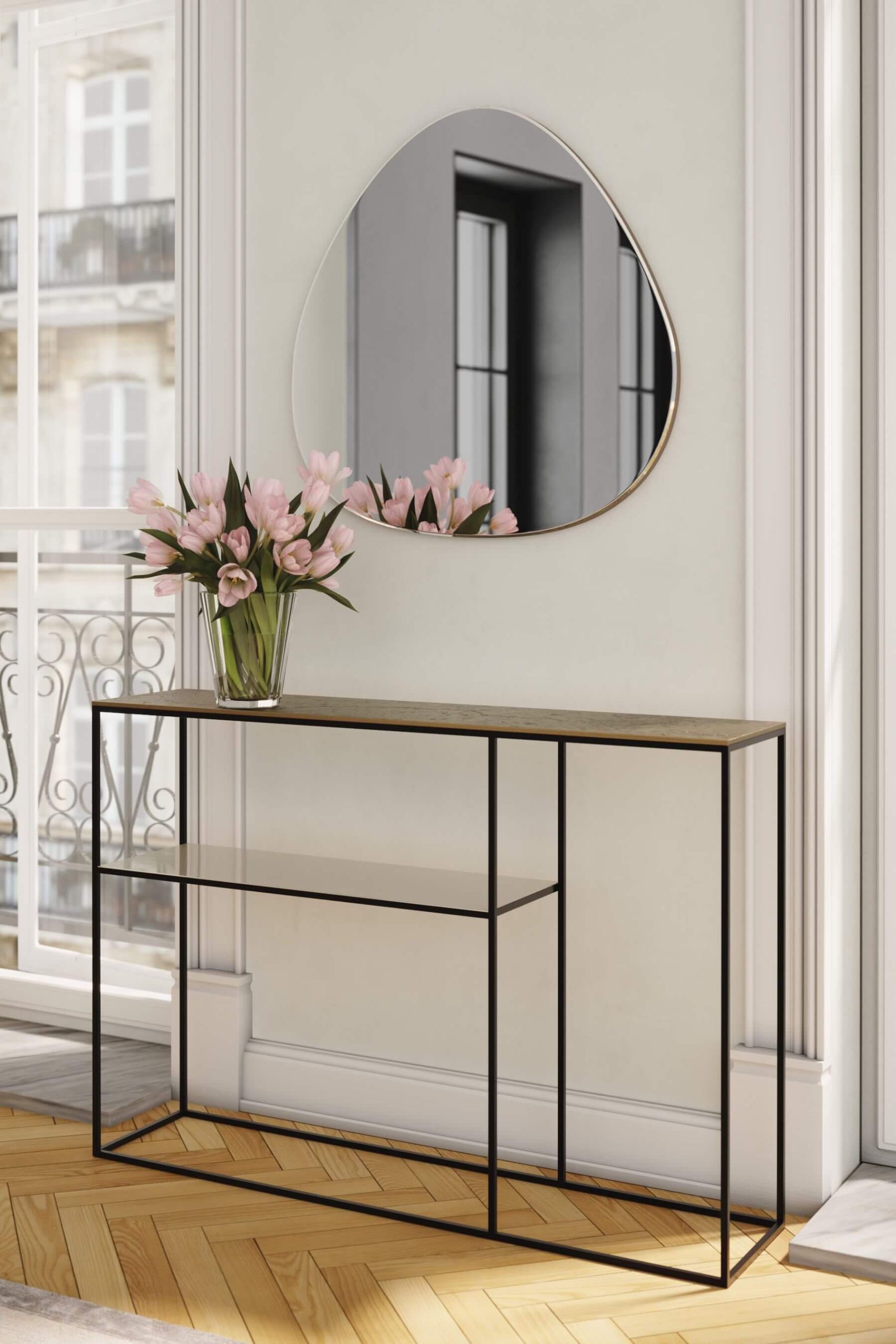 Fulham Console Table (Antique Brass) - Main Image