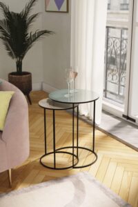 Dinard Nest of Round Tables (Light Blue)