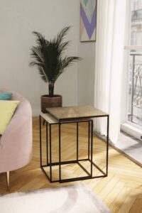 Dinard Nest of Square Tables (Antique Brass)
