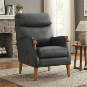 Braga – Fireside Armchair – Grey Pu