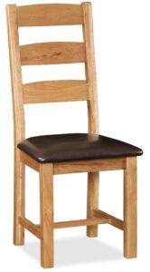 Guildford – Slatted Chair With Pu Leather Seat