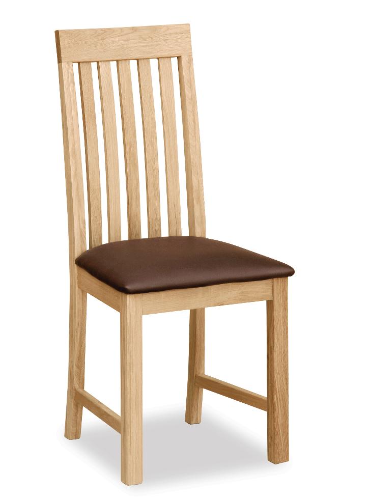 New Trinity - Vertical Slatted Chair With Brown Pu - Main Image