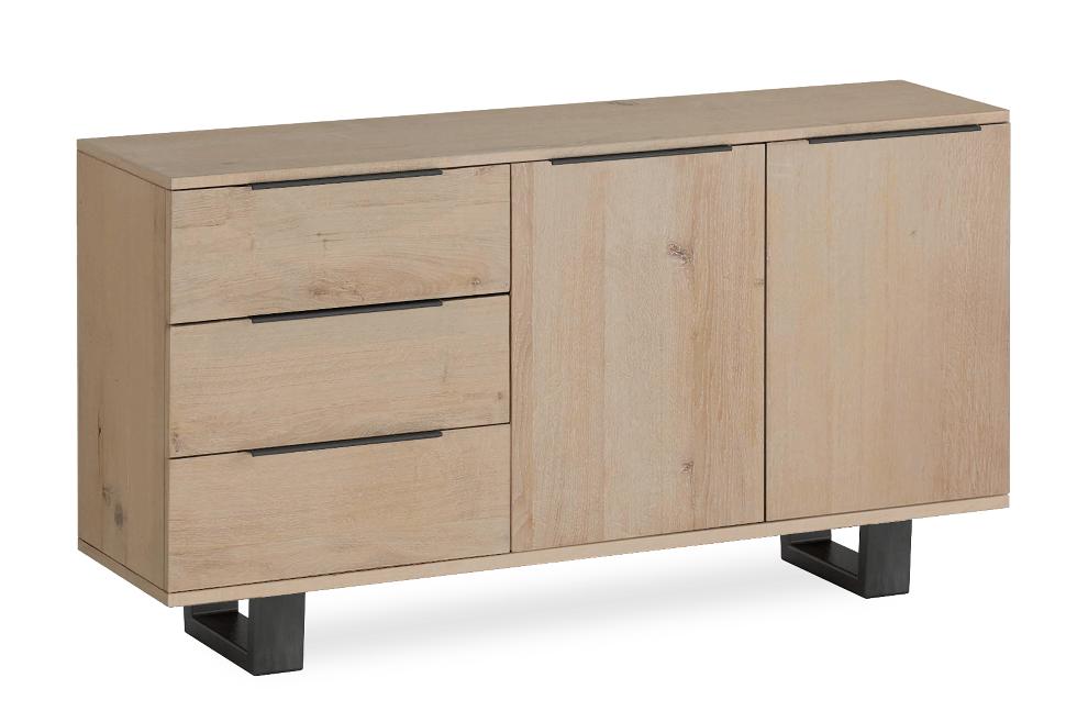 Oak Mill - White Oil Small Sideboard Metal Base - Main Image