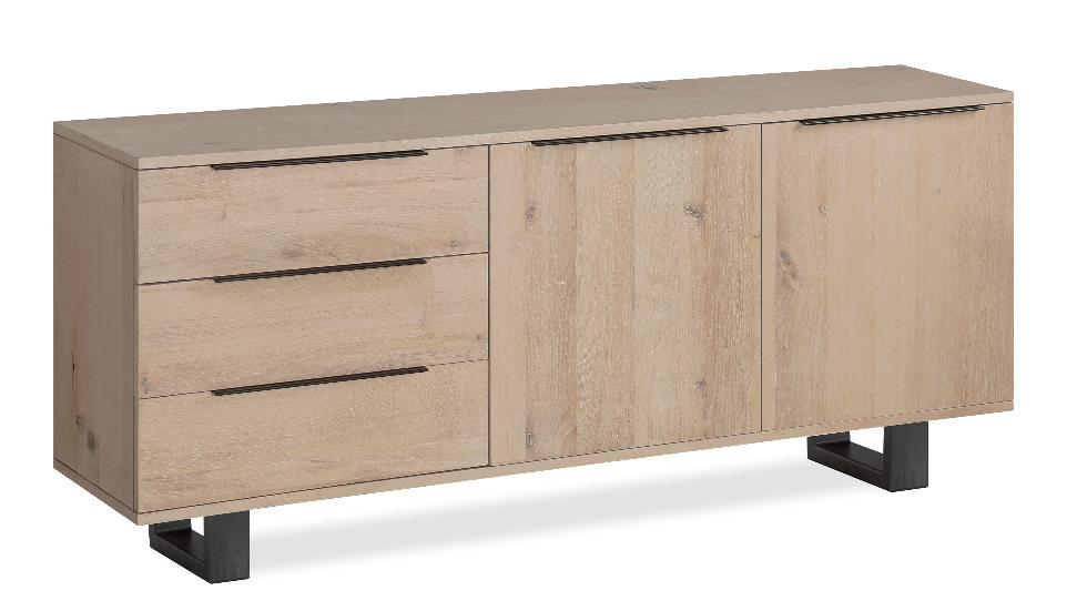 Oak Mill - White Oil Large Sideboard Metal Base - Main Image