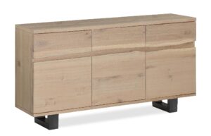 Barnstaple – White Oil Live Edge Sideboard Metal Base