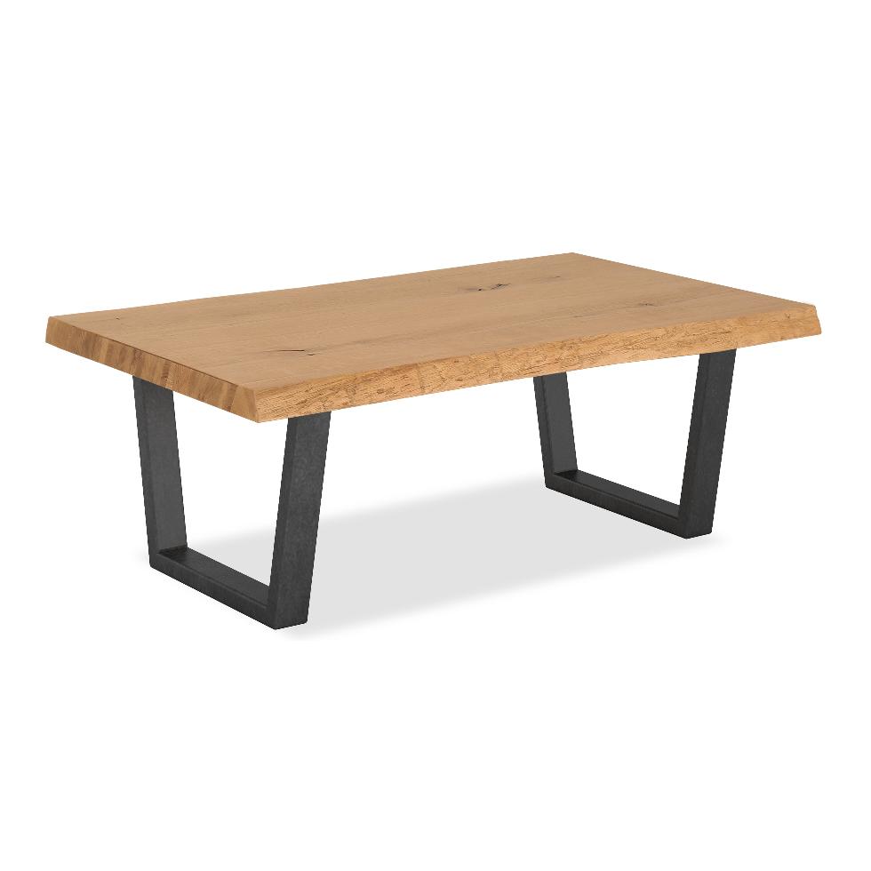 Oak Mill - Waxed Oak Coffee Table Metal Base - Main Image