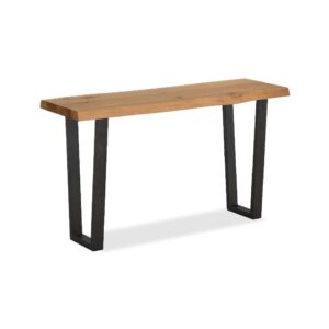 Barnstaple – Waxed Oak Console Table Metal Base