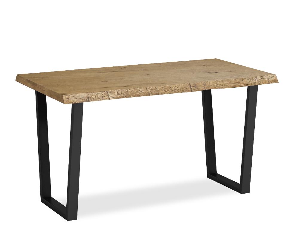 Oak Mill - Waxed Oak Dining Table 1400X800 Metal Base - Main Image