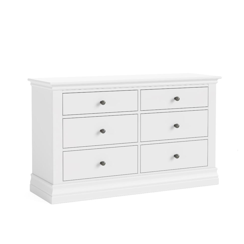 Bordeaux - Chest 6 Drawer - White - Main Image