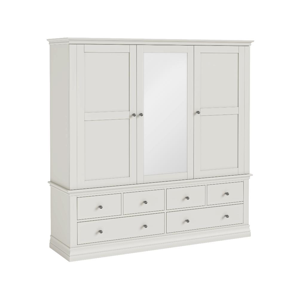 Bordeaux - Triple Wardrobe 6 Drawer - Cotton - Main Image