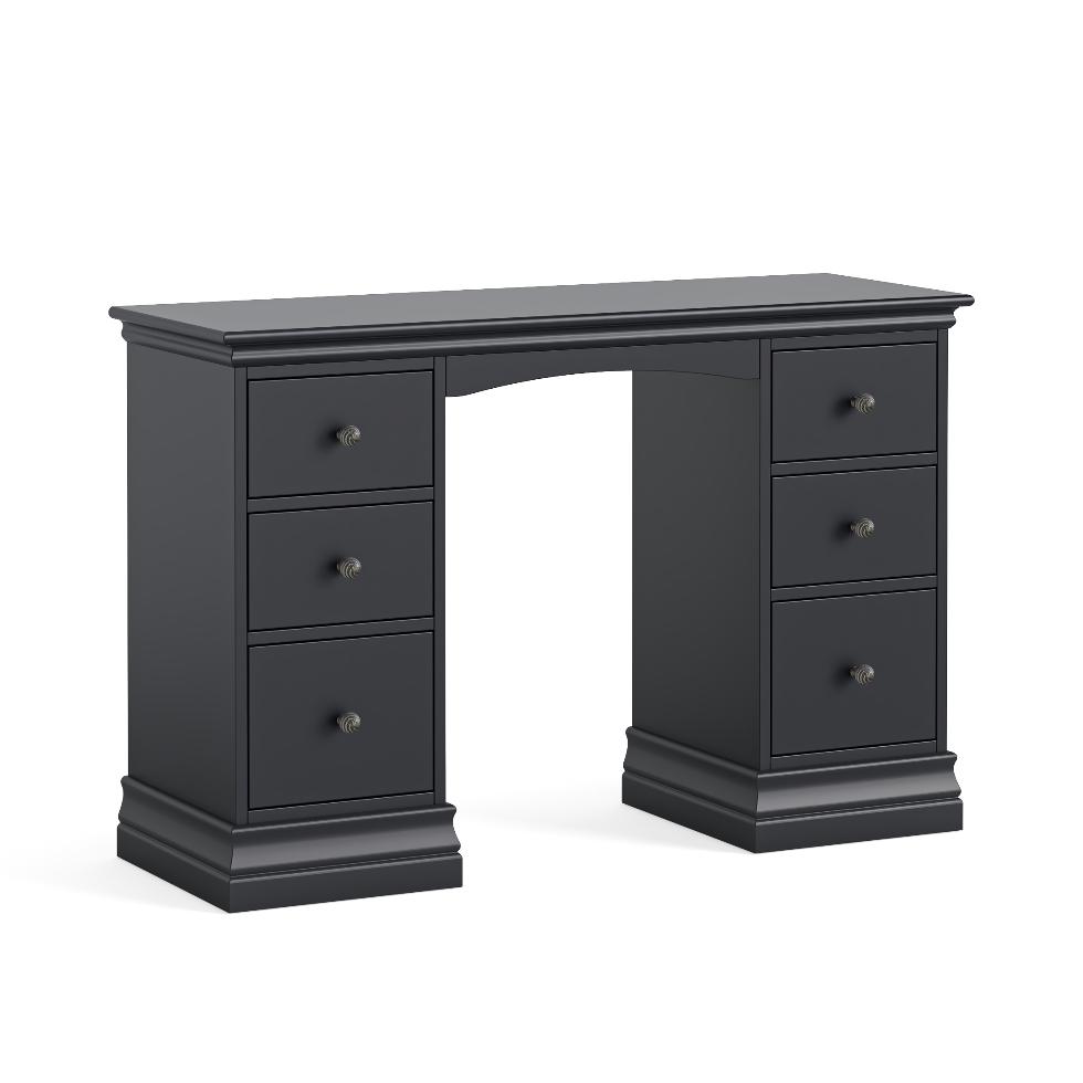 Bordeaux - Double Pedestal Dressing Table  - Charcoal - Main Image
