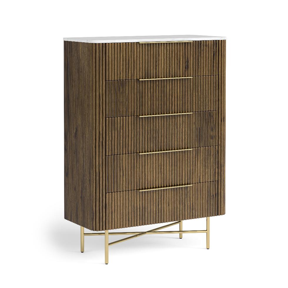 Harvard - Fluted Chest 5 Drawer With Handle - Main Image