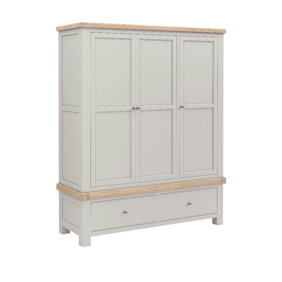 Salcombe - Triple Wardrobe Light Grey - Main Image